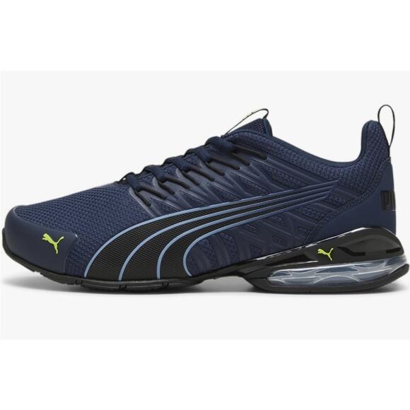 PUMA Mens Voltaic Evo Cross Trainer, Club Navy-PUMA Mens Black-Electric Lime, 11 - Picture 1 of 10